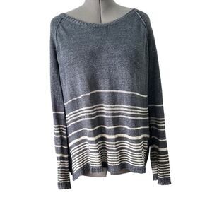 Women’s Margaret OLeary split back lightweight linen blue sweater size large